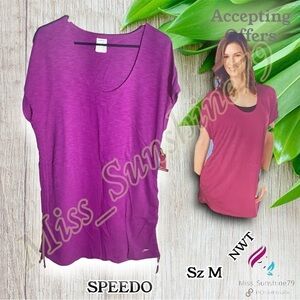 SPEEDO New - Sz M - fuchsia swim Cover Up - adjustable height thru band in sides